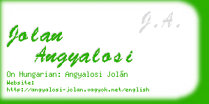 jolan angyalosi business card